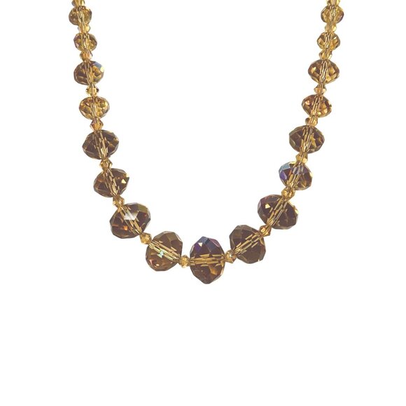 Kirks Folly Graduated Champaign Beads Choker Necklace (6282) - Picture 2 of 7